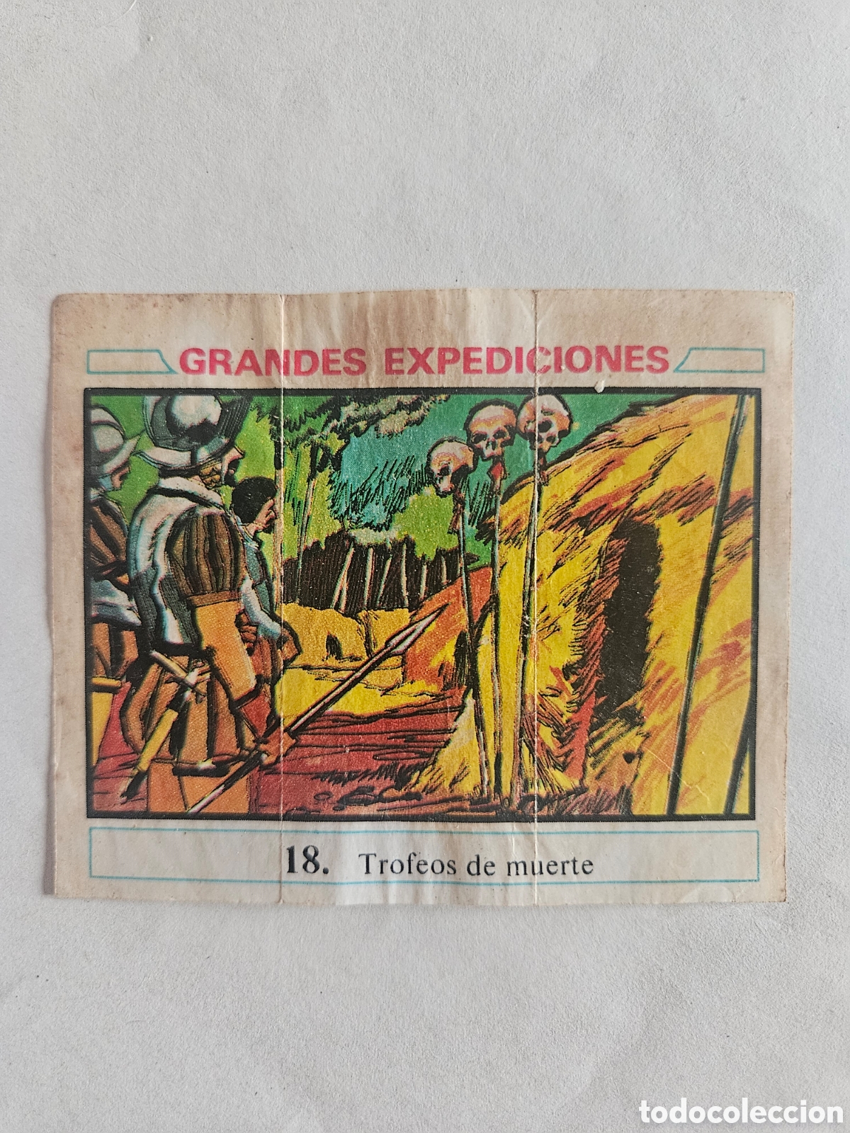 Coleccionismo cromos antiguos: CROMO - GRANDES EXPEDICIONES - N&deg; 18 TROFEOS DE MUERTE - CHICLES DUNKIN - NUNCA PEGADO