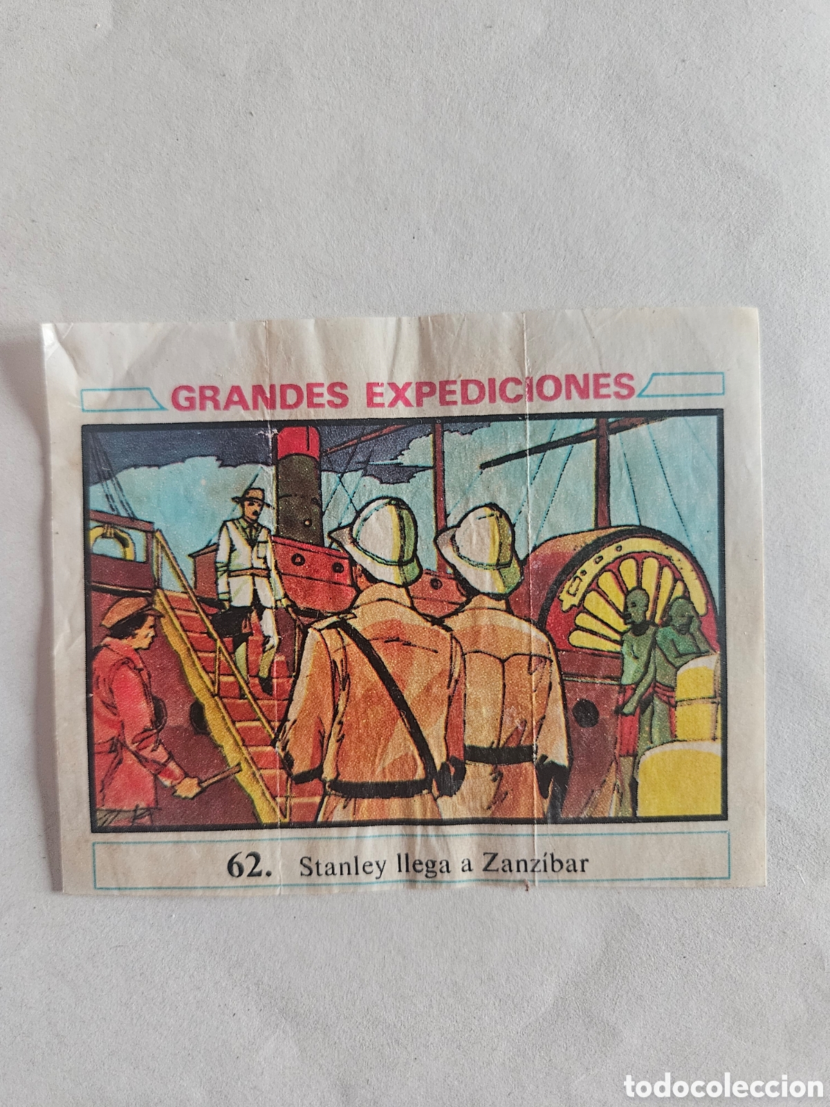 Coleccionismo cromos antiguos: CROMO - GRANDES EXPEDICIONES - N&deg; 62 STANLEY LLEGA A ZANZIBAR - CHICLES DUNKIN - NUNCA PEGADO