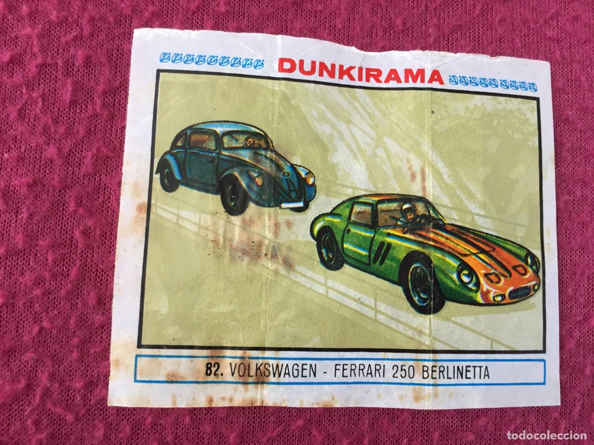 Coleccionismo cromos antiguos: Cromo dunkirama - Numero N&ordm; 82 -WOLKSWAGEN BEETLE ESCARABAJO Y FERRARI 250 BERLINETTA-Chicles Dunkin