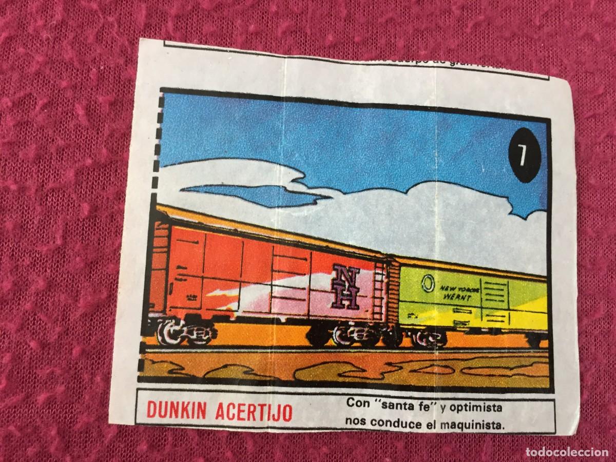 Coleccionismo cromos antiguos: DUNKIN ACERTIJO - CROMO NUMERO N&ordm; 7 - CON SANTA FE Y OPTIMISTA NOS CONDUCE EL MAQUINISTA - TREN