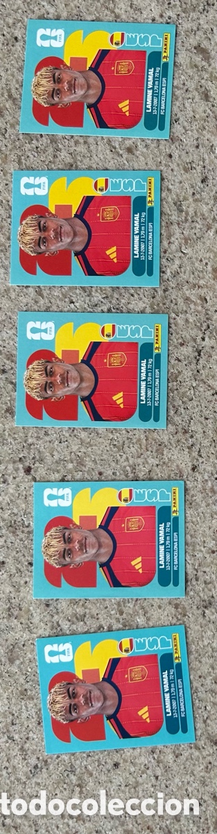 Collectable Antique Stickers: lamine Yamal, (5 cromos), n&uacute;mero 15 mundial, 2026 FIFA Panini