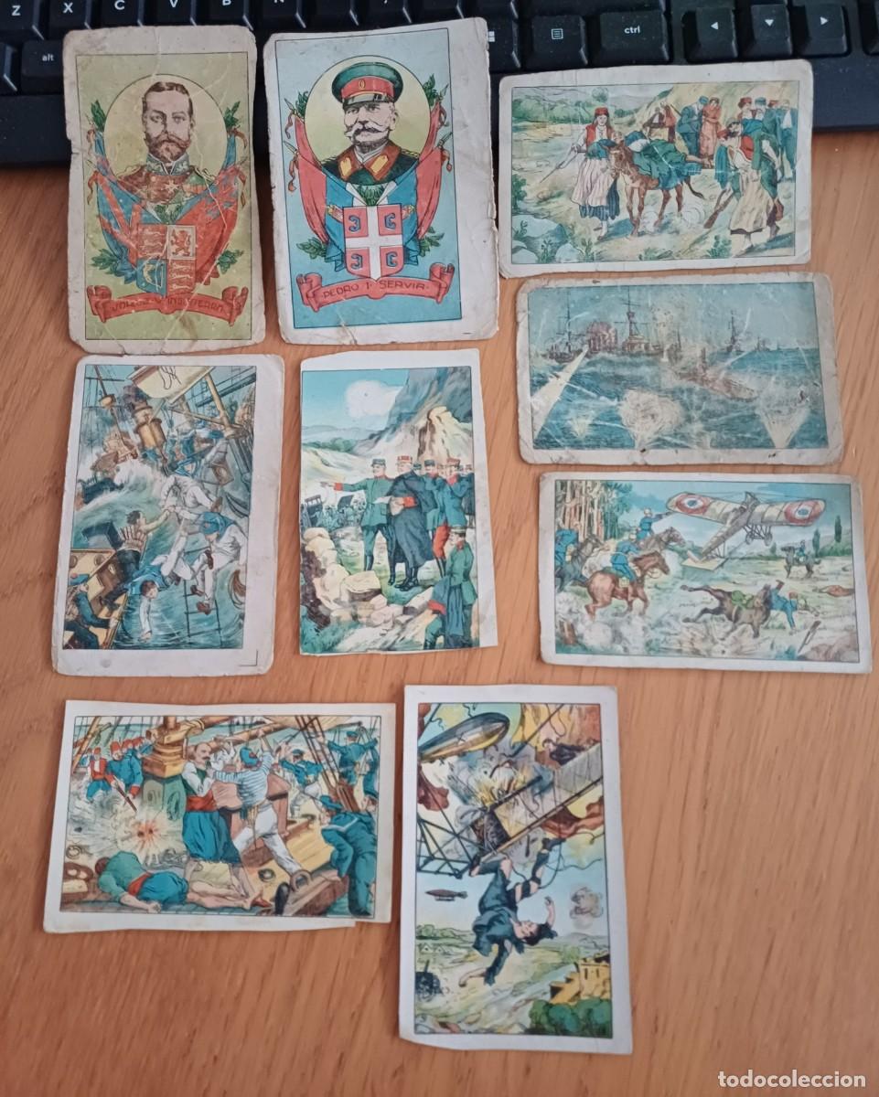 Coleccionismo cromos antiguos: 6 cromos antiguos Europa durante la guerra, sin publicidad