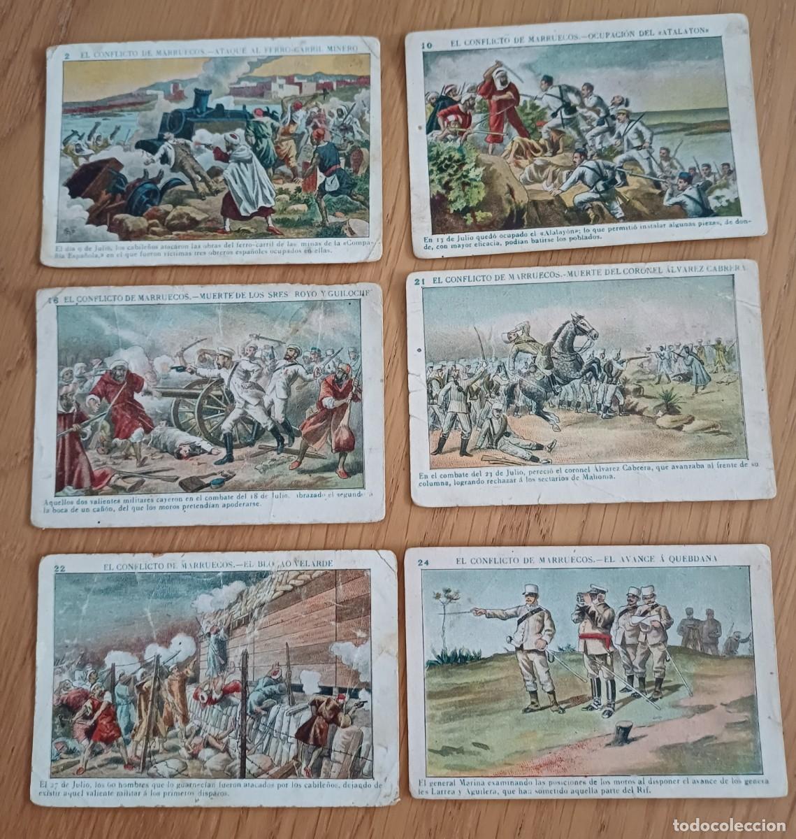 Coleccionismo cromos antiguos: 6 cromos antiguos, El conflicto de Marruecos, Amatller y Sole Alsina