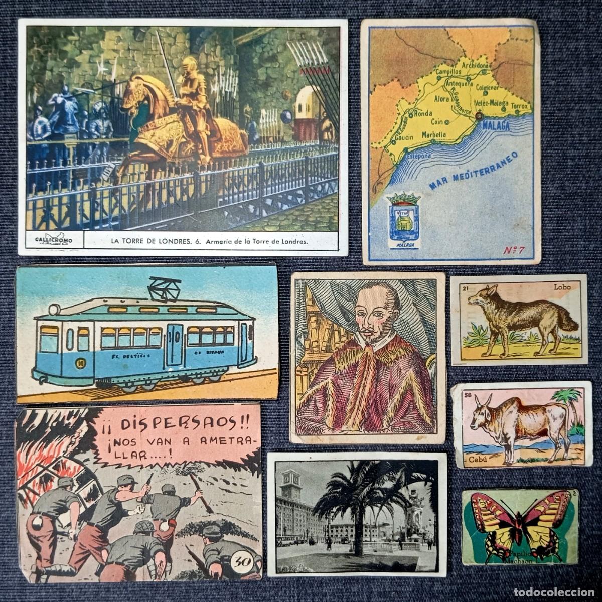 Coleccionismo cromos antiguos: Lote de 9 Cromos Antiguos Variados - Gallina Blanca, Caramelos La Fuensanta y Elixir Pujol