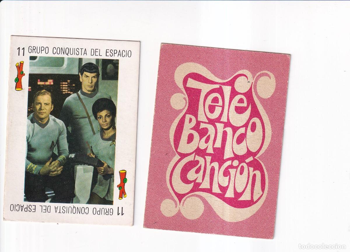 Coleccionismo cromos antiguos: TELE BANCO CANCION : SERIE ROJA : N&ordm; 11 DE BASTOS ; GRUPO CONQUISTA DEL ESPACIO