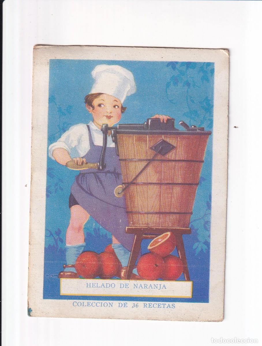 Coleccionismo cromos antiguos: COLECCION DE 36 RECETAS : NUMERO 9 : HELADO DE NARANJA . CHOCOLATE AMATLLER