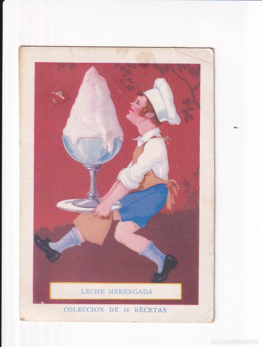 Coleccionismo cromos antiguos: COLECCION DE 36 RECETAS : NUMERO 16 : LECHE MERENGADA . CHOCOLATE AMATLLER