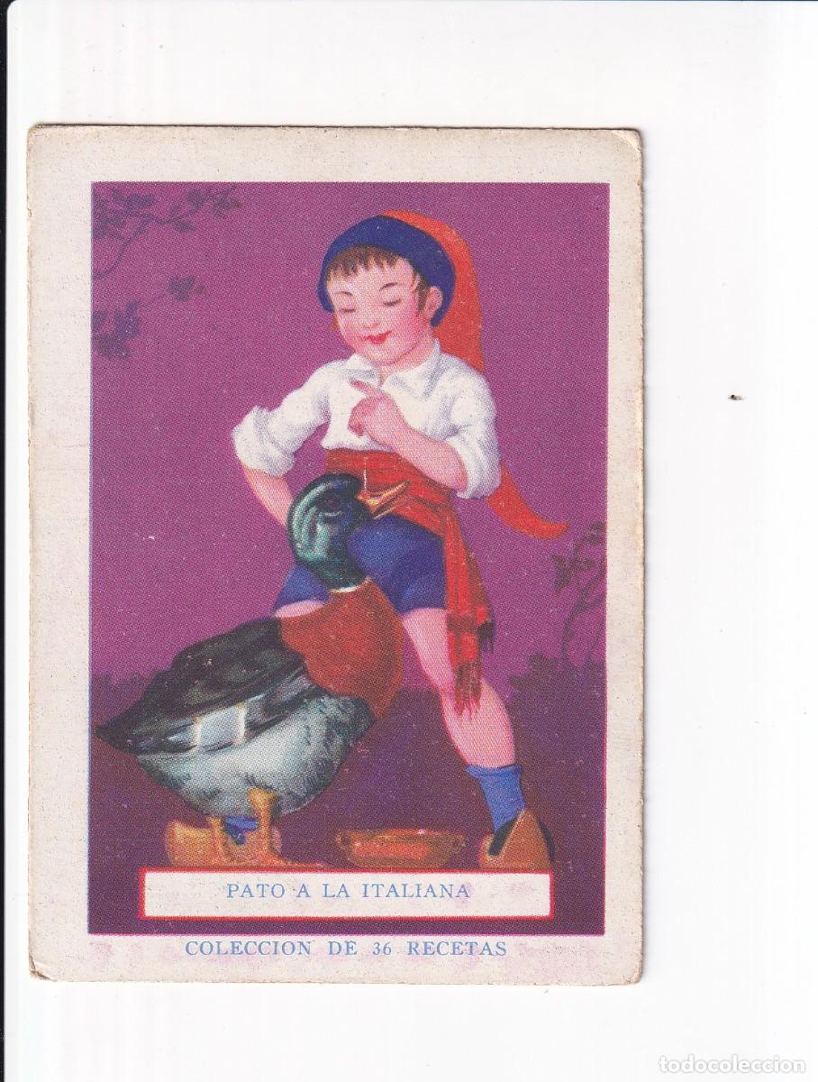 Coleccionismo cromos antiguos: COLECCION DE 36 RECETAS : NUMERO 22 : PATO A LA ITALIANA . CHOCOLATE AMATLLER