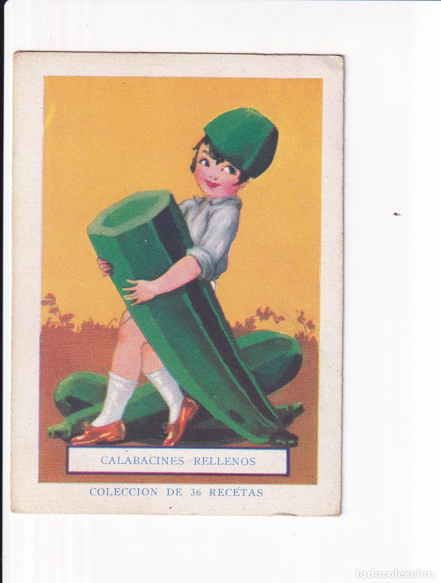 Coleccionismo cromos antiguos: COLECCION DE 36 RECETAS : NUMERO 26 : CALABACINES RELLENOS . CHOCOLATE AMATLLER