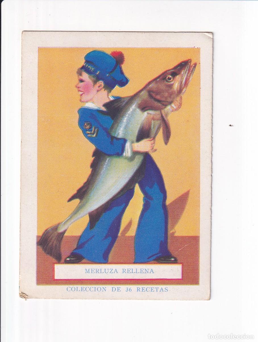Coleccionismo cromos antiguos: COLECCION DE 36 RECETAS : NUMERO 27 : MERLUZA RELLENA . CHOCOLATE AMATLLER