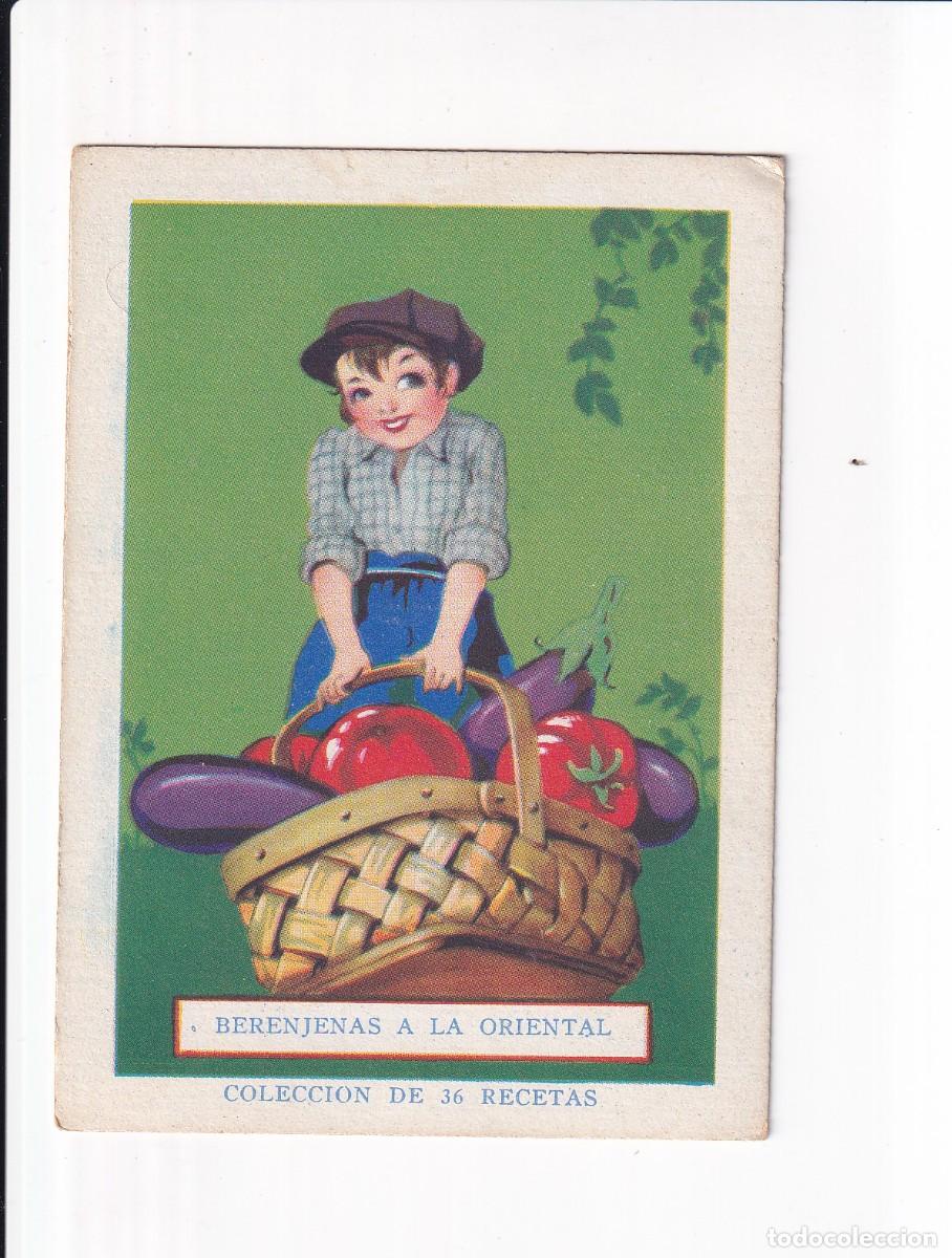 Coleccionismo cromos antiguos: COLECCION DE 36 RECETAS : NUMERO 29 : BERENJENAS A LA ORIENTAL . CHOCOLATE AMATLLER