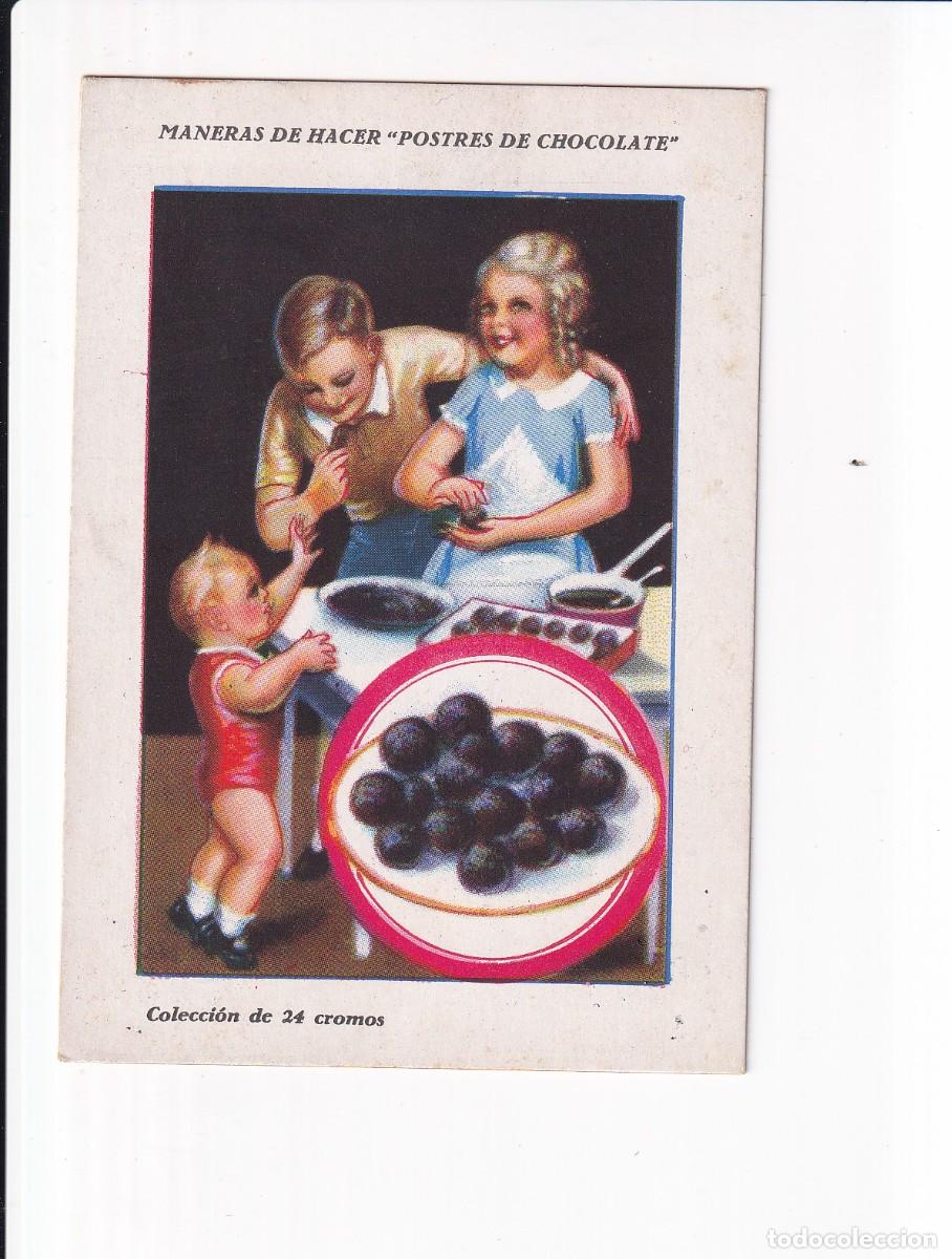 Coleccionismo cromos antiguos: MANERAS DE HACER &rdquo;POSTRES DE CHOCOLATE : BOLAS ALMENDRADAS . CHOCOLATES AMATLLER