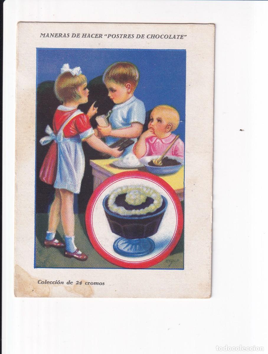 Coleccionismo cromos antiguos: MANERAS DE HACER &rdquo;POSTRES DE CHOCOLATE : COMO SE HACE LA CREMA NOUGAT . CHOCOLATES AMATLLER