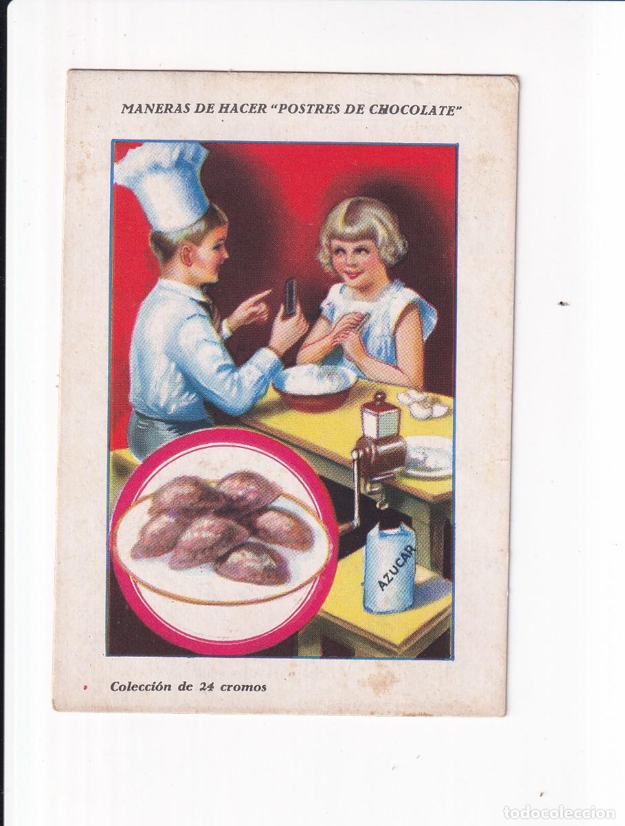 Coleccionismo cromos antiguos: MANERAS DE HACER &rdquo;POSTRES DE CHOCOLATE : MERENGUES DE CHOCOLATE . CHOCOLATES AMATLLER