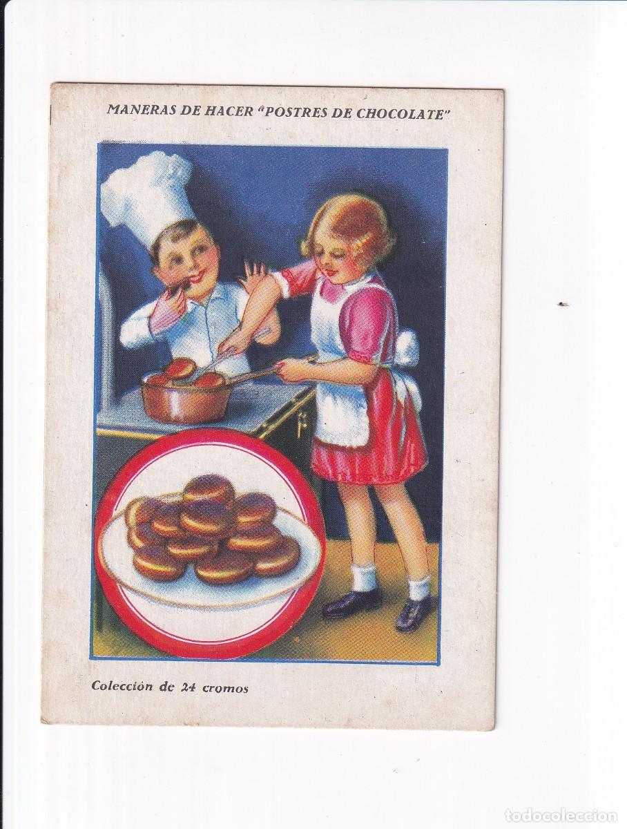 Coleccionismo cromos antiguos: MANERAS DE HACER &rdquo;POSTRES DE CHOCOLATE :ROLLOS DE CHOCOLATE . CHOCOLATES AMATLLER