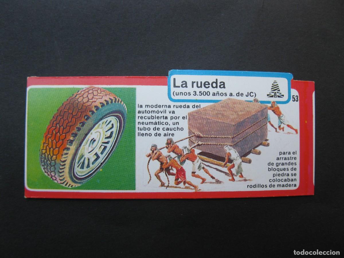Coleccionismo cromos antiguos: LOS INVENTOS - CROMO - TARJETA N&ordm; 53 - LA RUEDA - BIMBO.