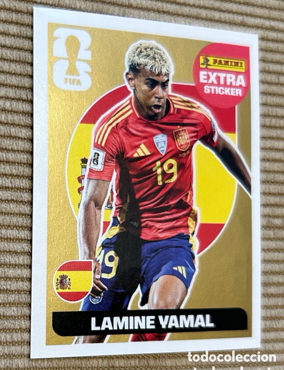 Coleccionismo cromos antiguos: Lamine yamal Espa&ntilde;a Extra esticker GOLD Mundial FIFA 2026 Panini