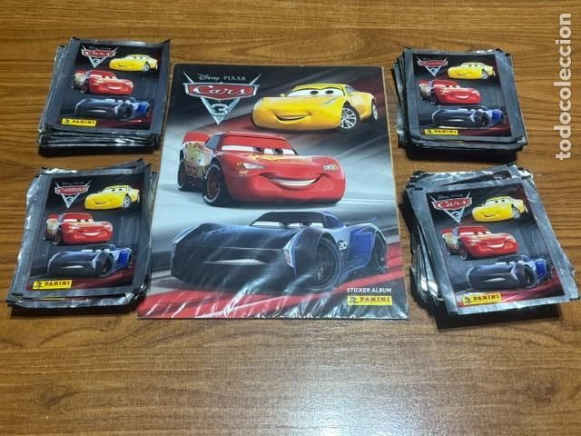 Coleccionismo cromos antiguos: CARS 3, ALBUM VACIO + 100 SOBRES DE CROMOS SIN ABRIR