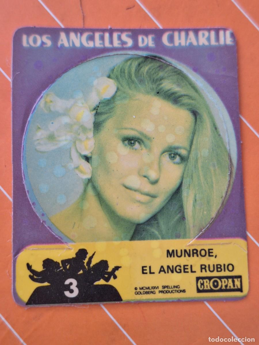 Coleccionismo cromos antiguos: CROMO TROQUELADO CROPAN LOS &Aacute;NGELES DE CHARLIE N 3 MUNROE ERROR IMPRESI&Oacute;N DIFERENTE COLOR. LEER