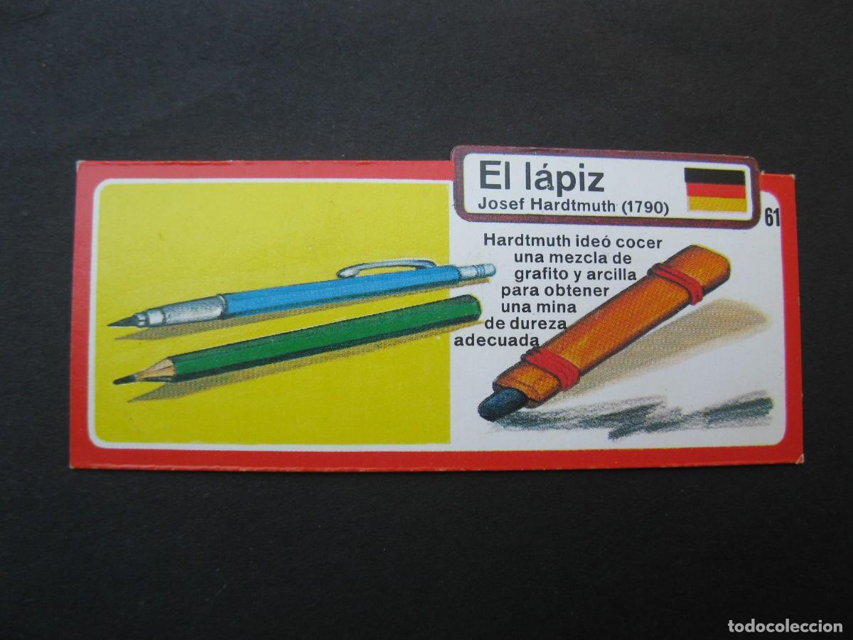 Coleccionismo cromos antiguos: LOS INVENTOS - CROMO - TARJETA N&ordm; 61 - EL L&Aacute;PIZ - BIMBO.