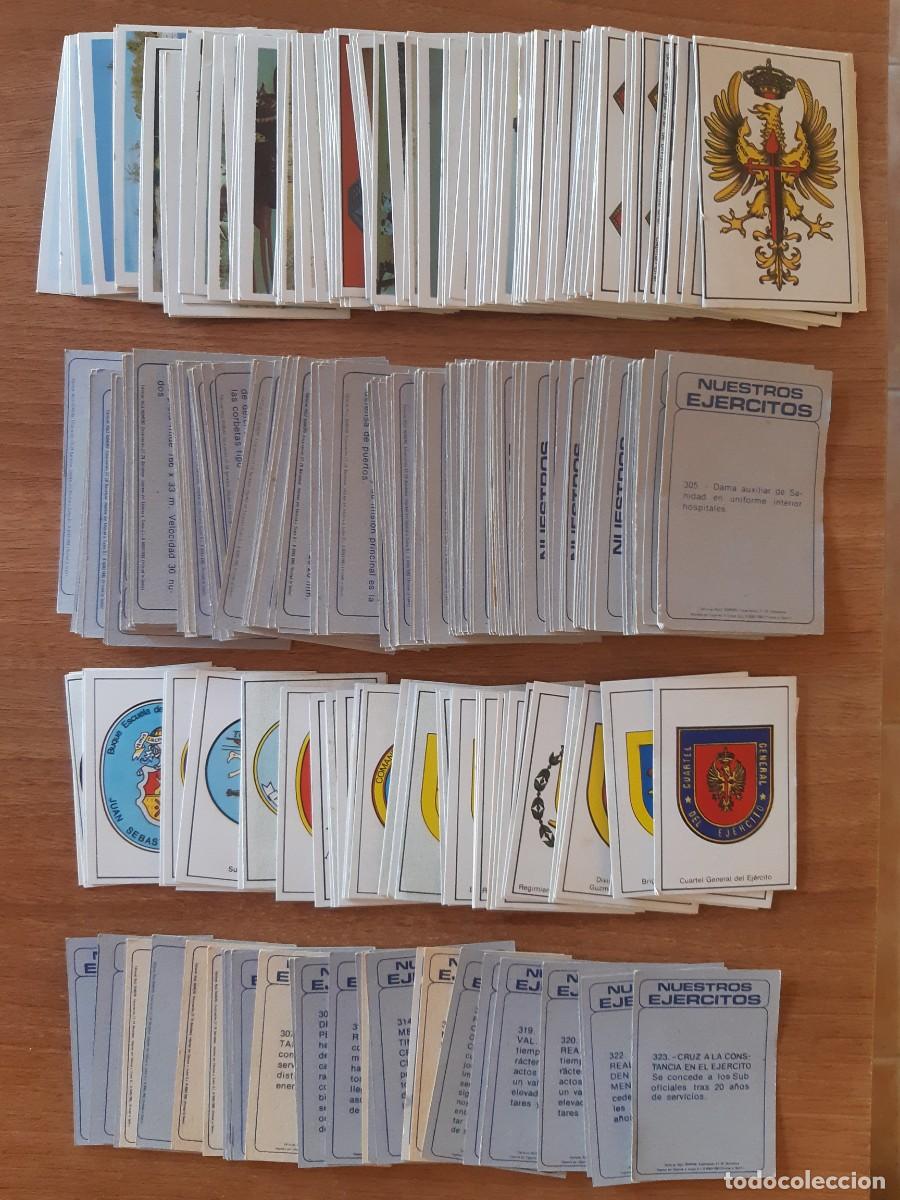 Collezionismo Figurine antiche: LOTE 318 CROMOS DIFERENTES NUESTROS EJ&Eacute;RCITOS ED. RU&Iacute;Z ROMERO 1982. NUNCA PEGADOS, SIN PEGAR