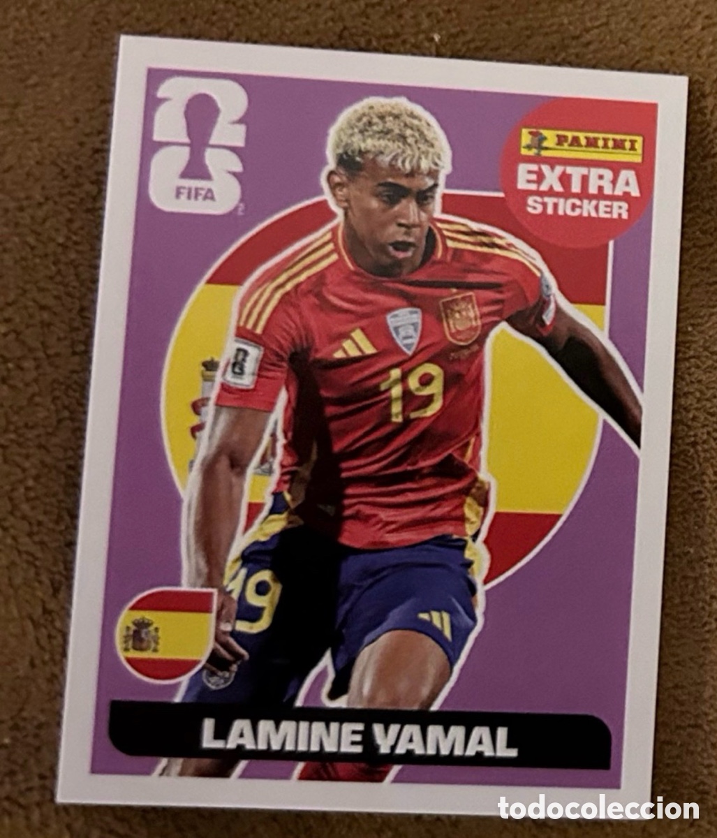 Coleccionismo cromos antiguos: LAMINE YAMAL ESPA&Ntilde;A MAGENTA BASE EXTRA STICKER PANINI FIFA MUNDIAL WORLD CUP 2026