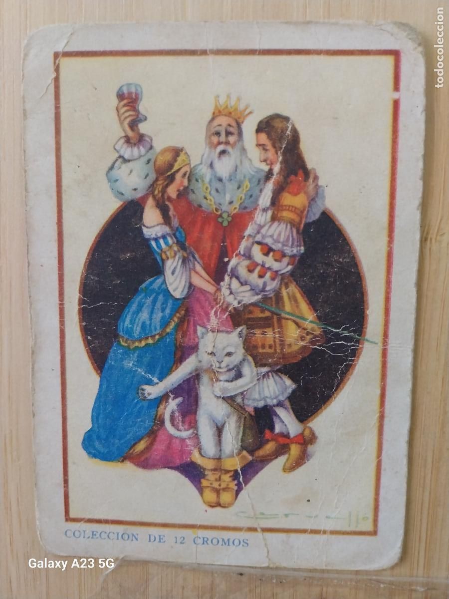 Coleccionismo cromos antiguos: GATO CON BOTAS CROMO XII PROMOCIONAL CHOCOLATE JUNCOSA ILUSTRACION CARVALLO ORIGINAL