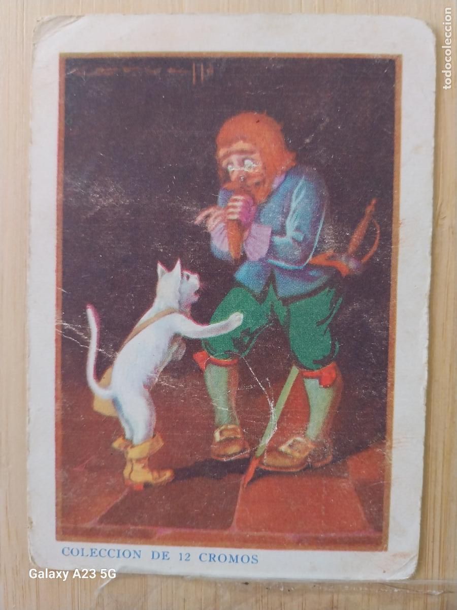 Coleccionismo cromos antiguos: GATO CON BOTAS CROMO IX PROMOCIONAL CHOCOLATE JUNCOSA ILUSTRACION CARVALLO ORIGINAL