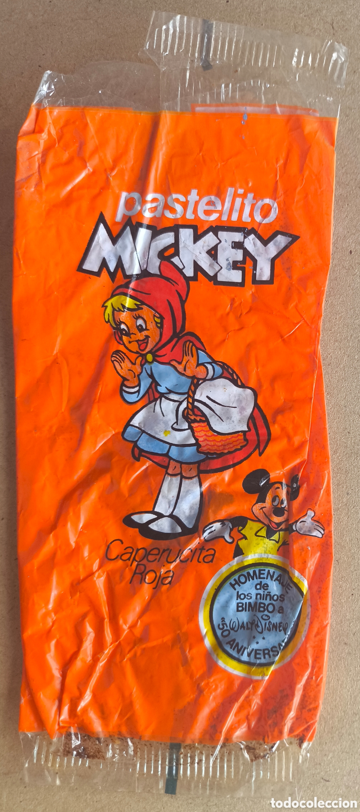 Coleccionismo cromos antiguos: BIMBO ENVOLTORIO CROMO PASTELITO LOS AMIGOS DE MICKEY CAPERUCITA ROJA WALT DISNEY MUY BUEN ESTADO
