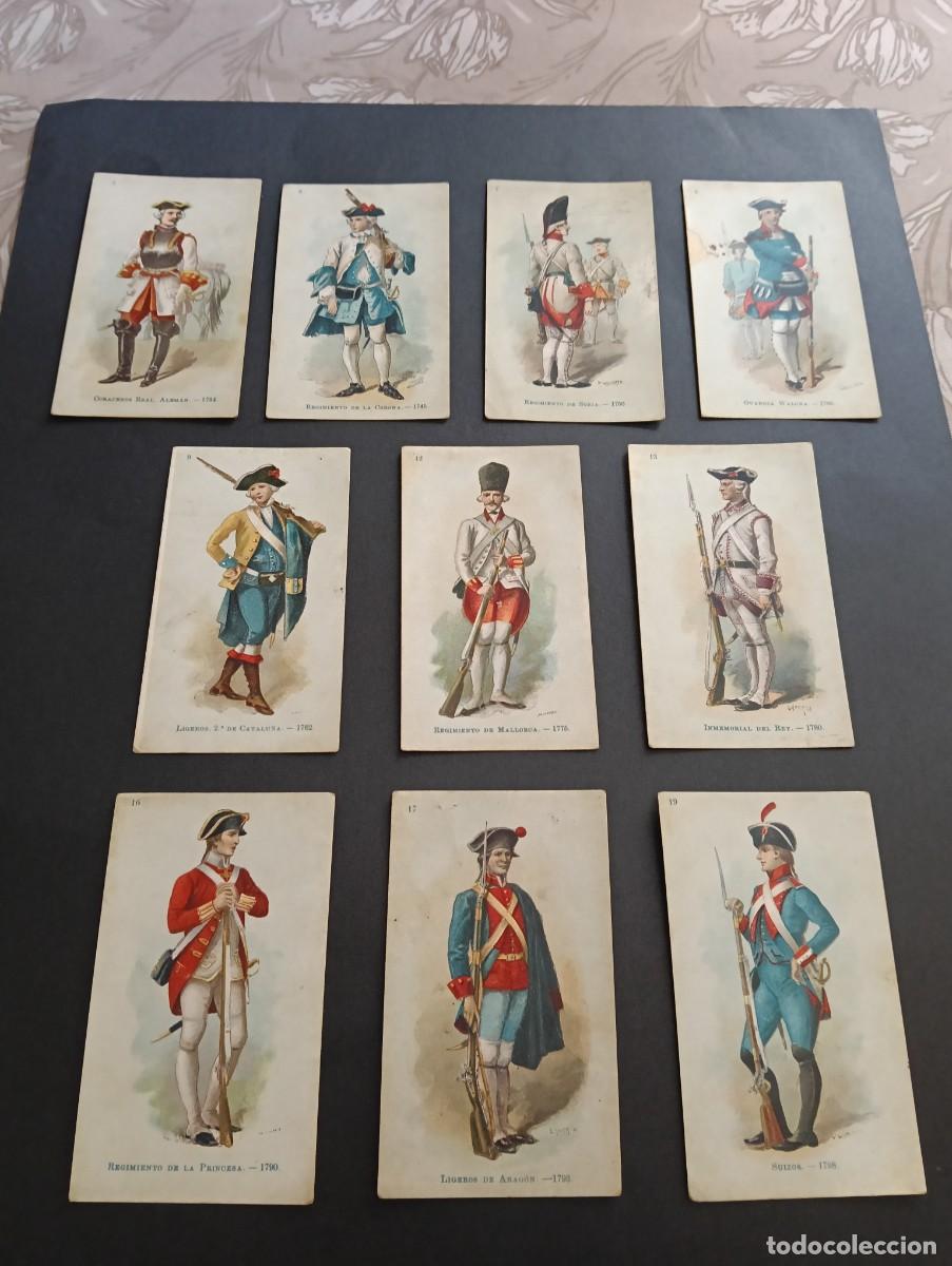 Coleccionismo cromos antiguos: Lote de 22 cromos / tarjetas de Uniformes Militares Espa&ntilde;oles - Chocolate Jaime Boix (Barcelona) - I