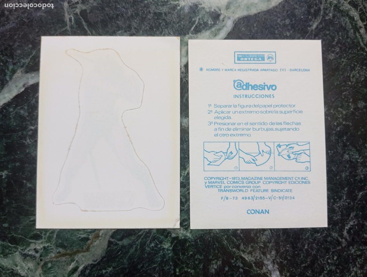 Coleccionismo cromos antiguos: ADHESIVO CALCOMANIA ORTEGA MARVEL VERTICE LOPEZ ESPI TROQUELADO PARA ENGANCHAR POR EL INTERIOR CONAN