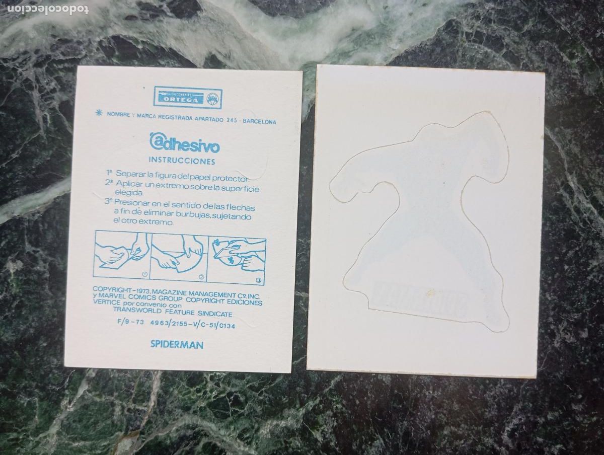 Coleccionismo cromos antiguos: ADHESIVO CALCOMANIA ORTEGA MARVEL VERTICE LOPEZ ESPI TROQUELADO ENGANCHA POR EL INTERIOR SPIDERMAN