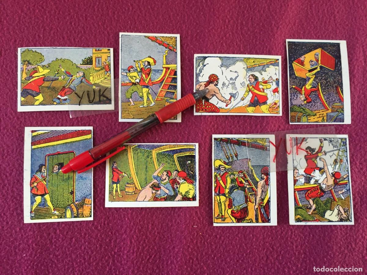 Coleccionismo cromos antiguos: RARISIMA COLECCION COMPLETA DE 8 CROMOS DEL PIRATA MONTBARS DE LA EDITORIAL EL GATO NEGRO -A&Ntilde;OS 20