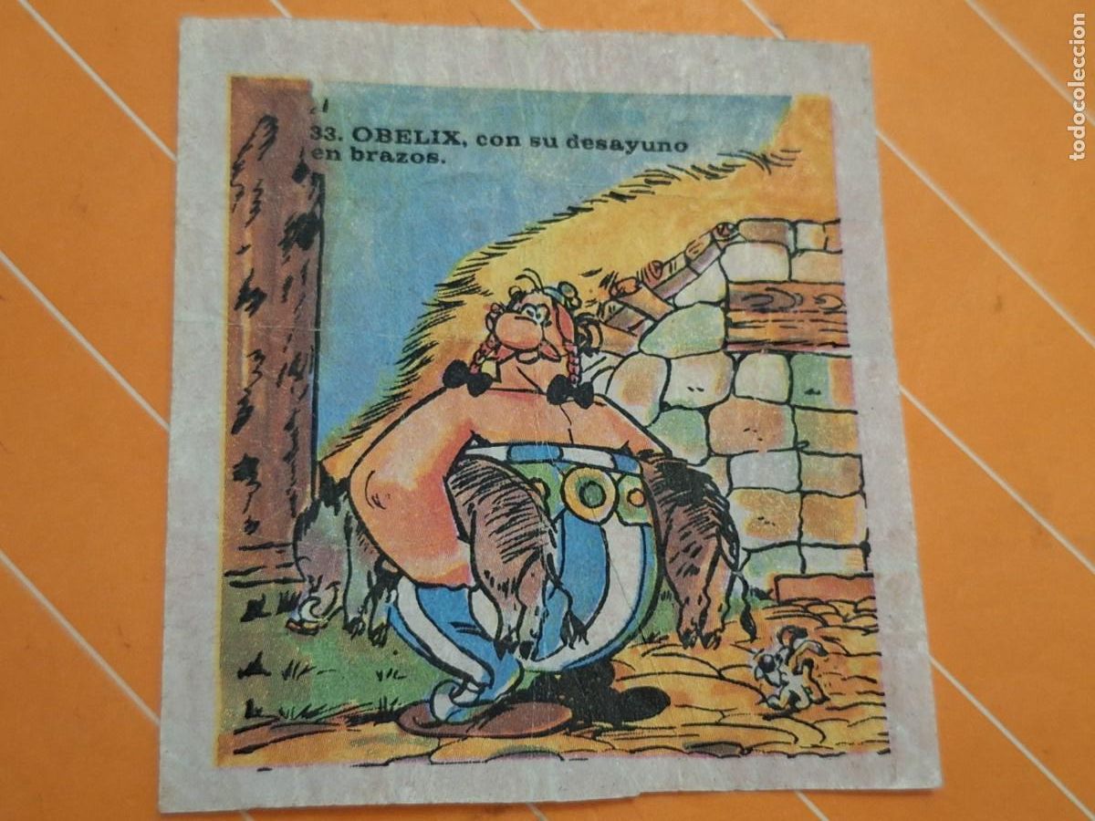 Coleccionismo cromos antiguos: D DIFICIL CROMO chicle boy asterix n 33 obelix con desayuno en brazos jabal&iacute; idefix uderzo goscinny
