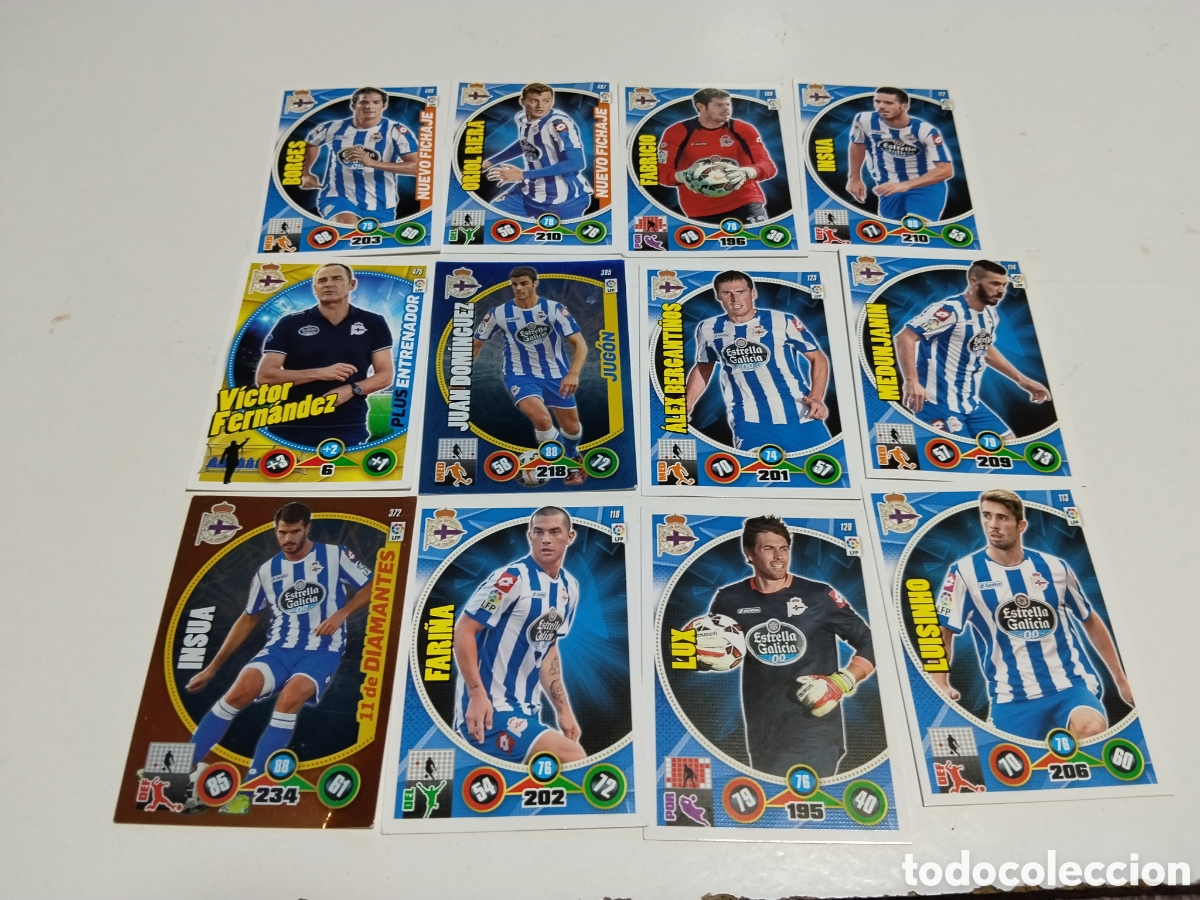 Coleccionismo cromos antiguos: 12 Cromos Real Club deportivo la Coru&ntilde;a 2014-2015