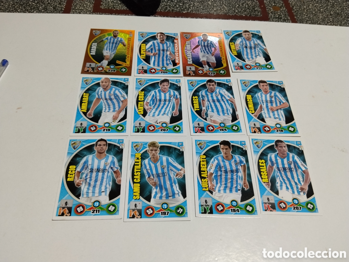 Coleccionismo cromos antiguos: 12 Cromos Malaga C.F. 2014-2015
