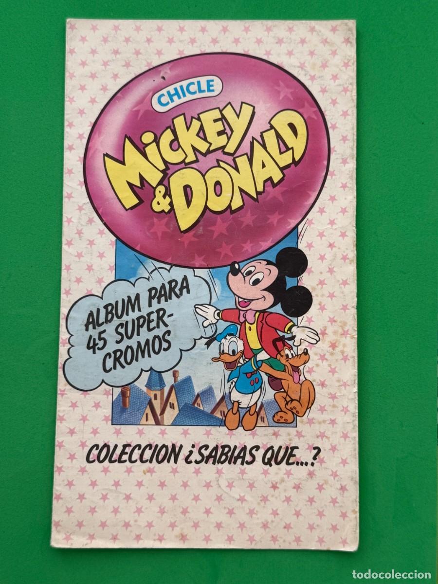 Coleccionismo cromos antiguos: Chicle Mickey & Donald &iquest;Sab&iacute;as qu&eacute;? - &Aacute;lbum vac&iacute;o y cromos