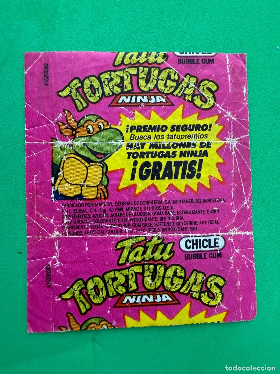 Coleccionismo cromos antiguos: Envoltorio chicle Tatu Tortugas Ninja Dunkin General de Confiter&iacute;a