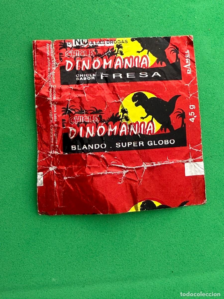 Coleccionismo cromos antiguos: Envoltorio chicle Dinoman&iacute;a de Damel - tipo Dunkin