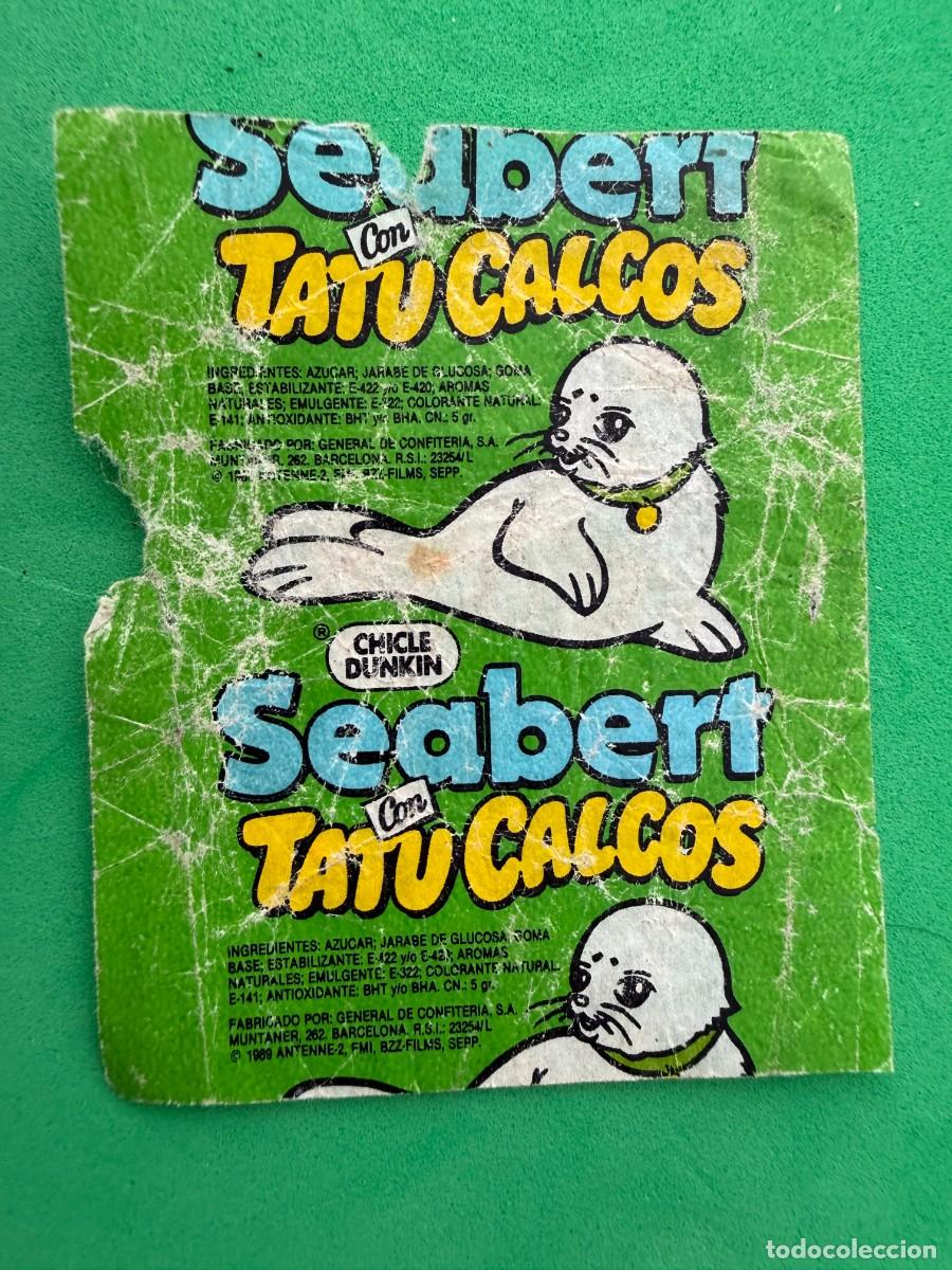 Coleccionismo cromos antiguos: Envoltorio chicle Seabert menta Tatu Calcos de Dunkin General Confiter&iacute;a
