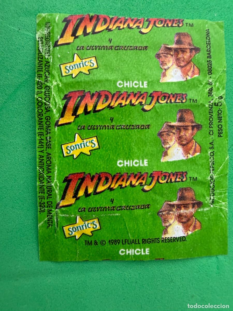 Coleccionismo cromos antiguos: Envoltorio chicle menta - Indiana Jones y la &uacute;ltima cruzada - Sonric&acute;s