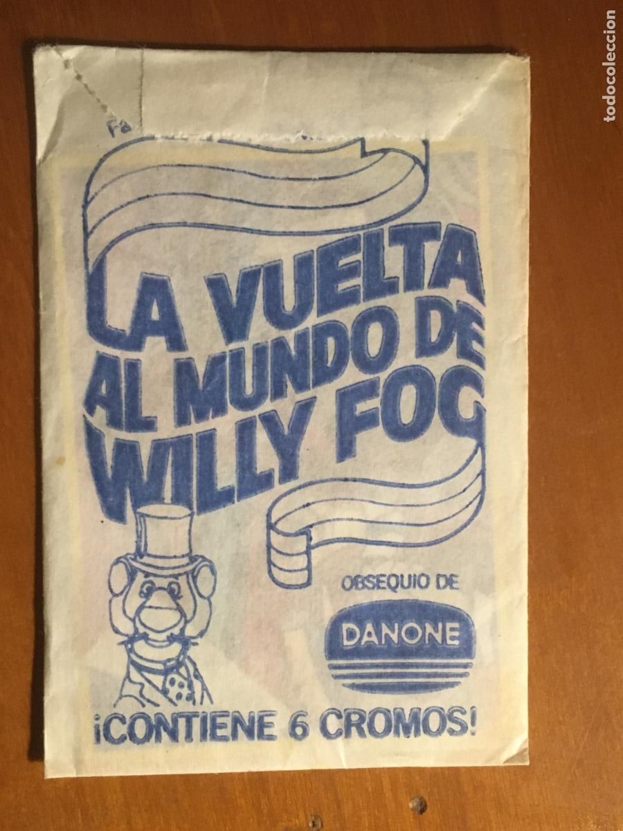 Coleccionismo cromos antiguos: la vuelta al mundo de willy fog danone sobre de cromos sin abrir cerrado