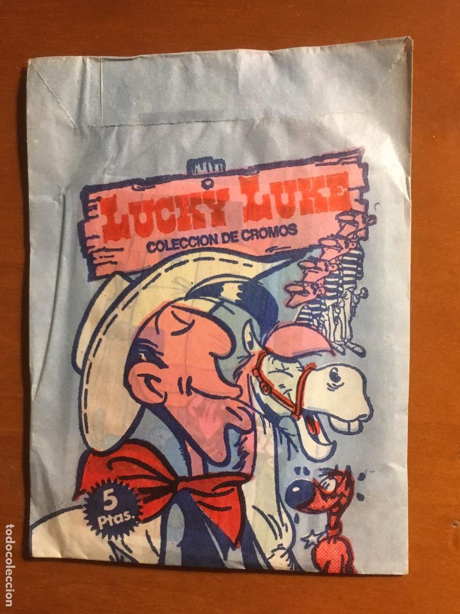 Coleccionismo cromos antiguos: lucky luke ediciones este sobre de cromos sin abrir cerrado modelo azul
