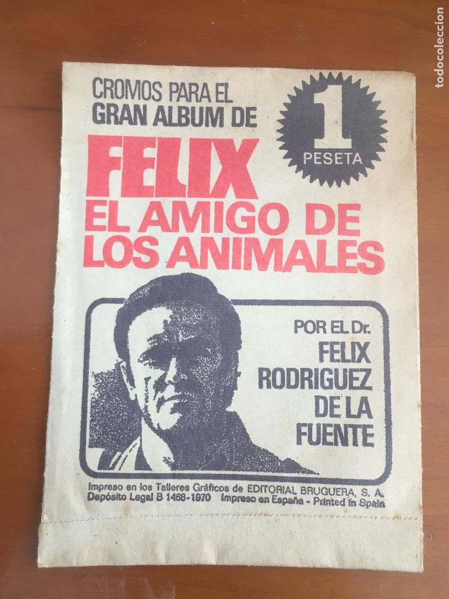 Coleccionismo cromos antiguos: felix el amigo de los animales bruguera sobre cromos sin abrir cerrado