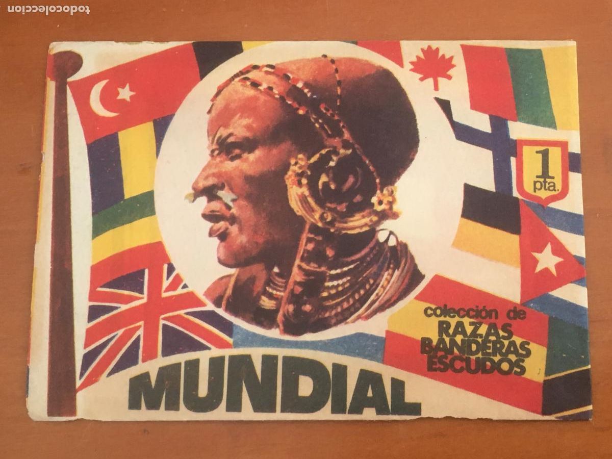 Coleccionismo cromos antiguos: mundial coleccion razas escudos banderas sobre cromos sin abrir cerrado