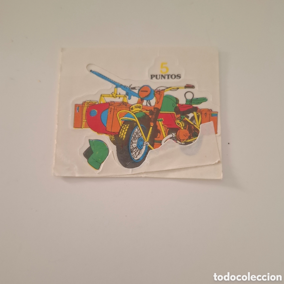 Sammeln alte Sammelbilder: PEGATINA ADHESIVA BOLLYCAO A&Ntilde;OS 80 SIDECAR MILITAR DE EPOCA