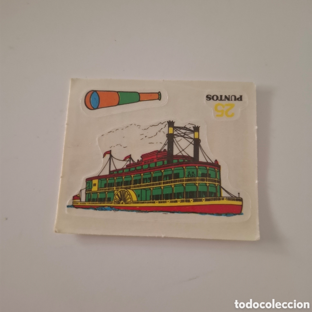 Coleccionismo cromos antiguos: PEGATINA ADHESIVA BOLLYCAO A&Ntilde;OS 80 BARCO DE VAPOR DE EPOCA