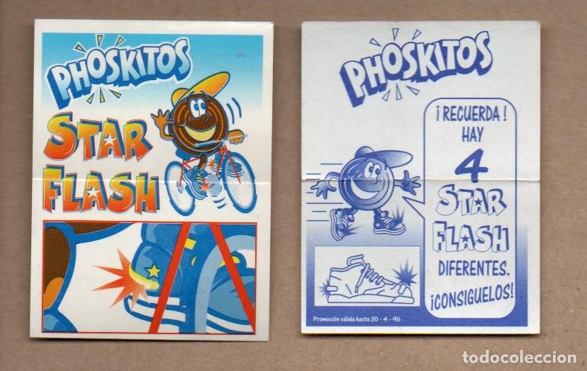 Coleccionismo cromos antiguos: ANTIGUO CROMO PHOSKITOS - STAR FLASH 1996. BICICLETA A LA DERECHA, FONDO AZUL. REVERSO ZAPATILLA.S/P