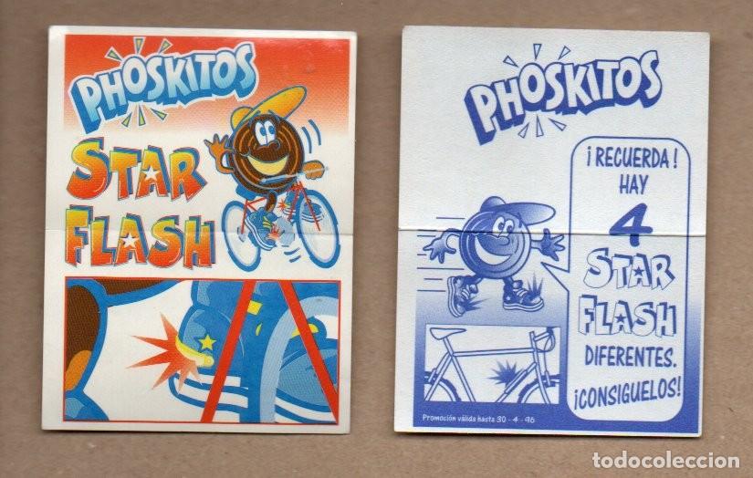 Coleccionismo cromos antiguos: ANTIGUO CROMO PHOSKITOS - STAR FLASH 1996. BICICLETA A LA DERECHA. FONDO ROJO. REVERSO BICICLETA.