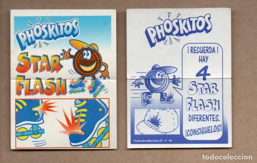 Coleccionismo cromos antiguos: ANTIGUO CROMO PHOSKITOS - STAR FLASH 1996. PATINES. FONDO AZUL. REVERSO GORRA.